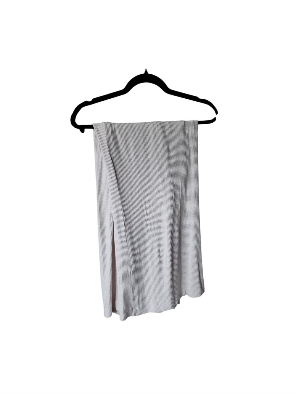 Auden Wide-Leg Ribbed Pants - Light Gray